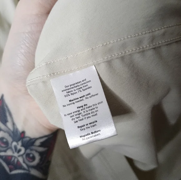 Men's Poncho Magnetic Pocket Regular Fit Short Sleeve Button Front Shirt Outdoor - Picture 5 of 10